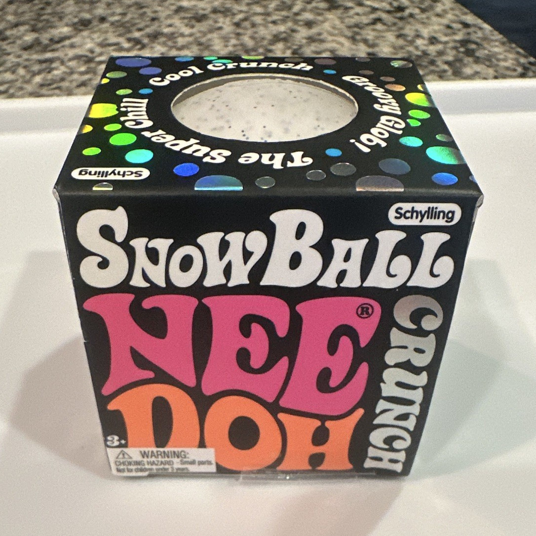 Schylling NeeDoh Snowball Crunch Squeeze Toy, White, Ages 3+ (SNBC)