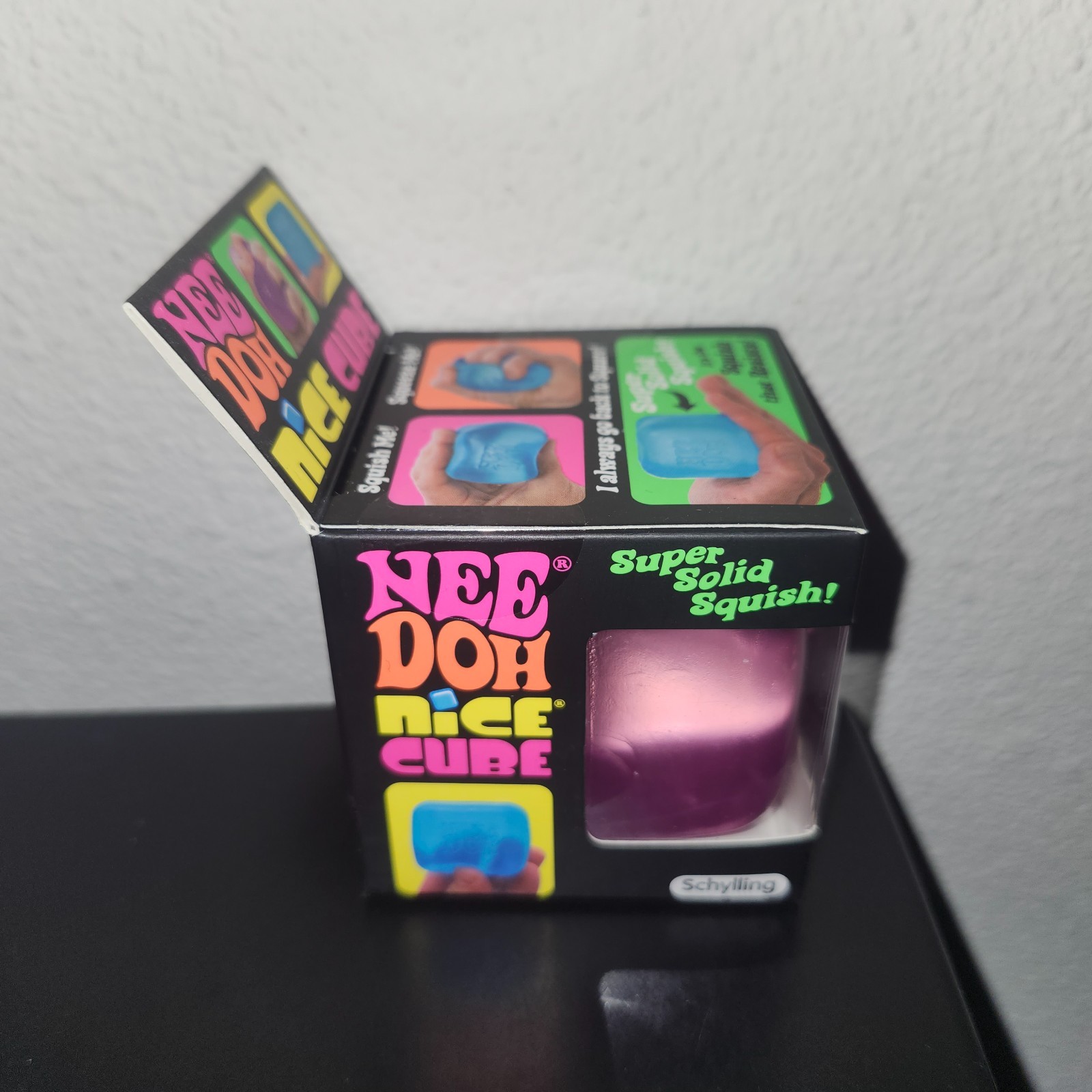 Schylling NeeDoh Nice Cube Super Solid Squish Purple Toy, FAST SHIPPING!