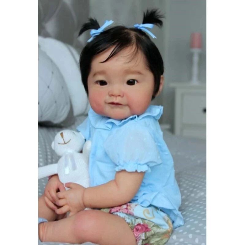 19″ Lifelike Finished Reborn Baby Doll Artist Painted Hand-Rooted Hair Doll Gift