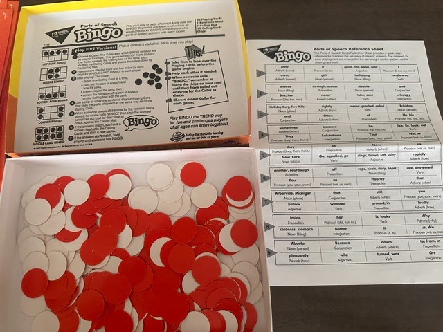 Bingo Parts of Speech game Trend Enterprises Inc Ages 8+