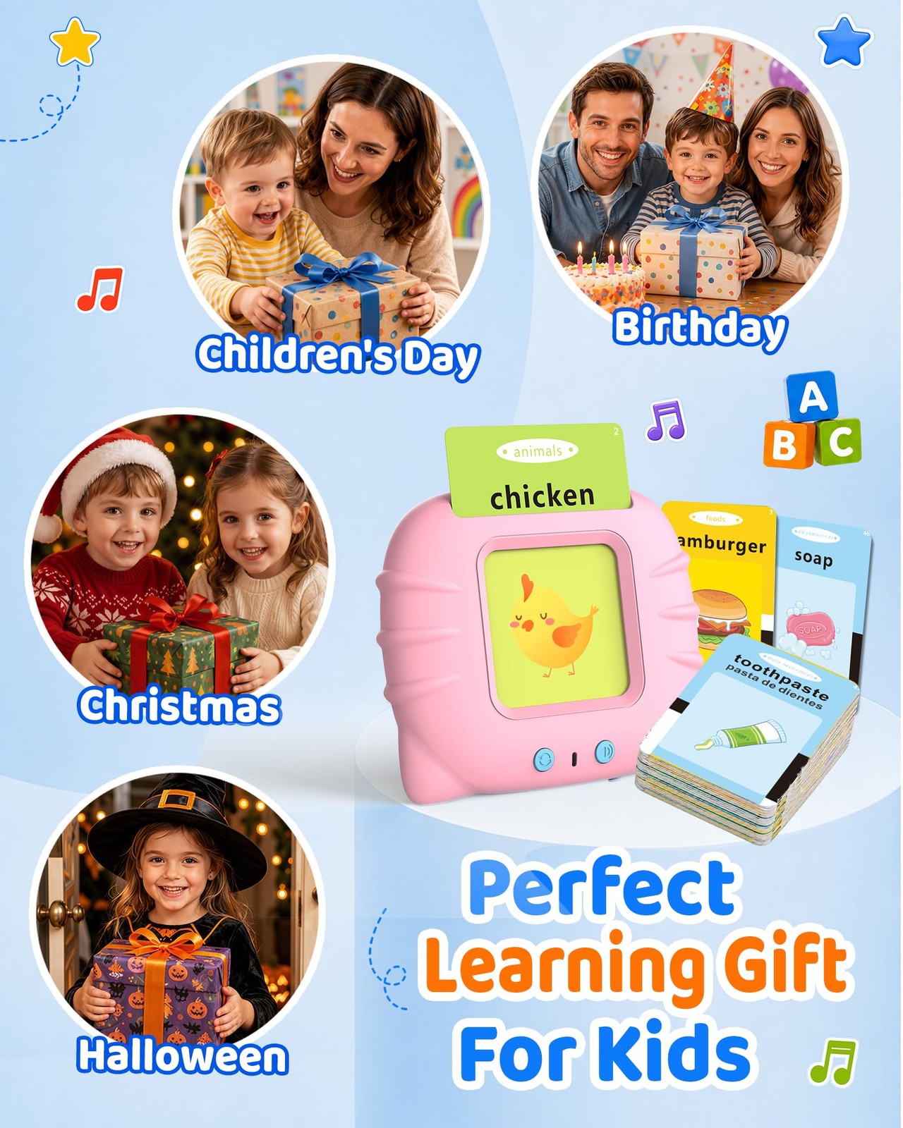 Aullsaty Talking Flash Cards For Toddlers 1-3 Upgraded 248 Sight Words