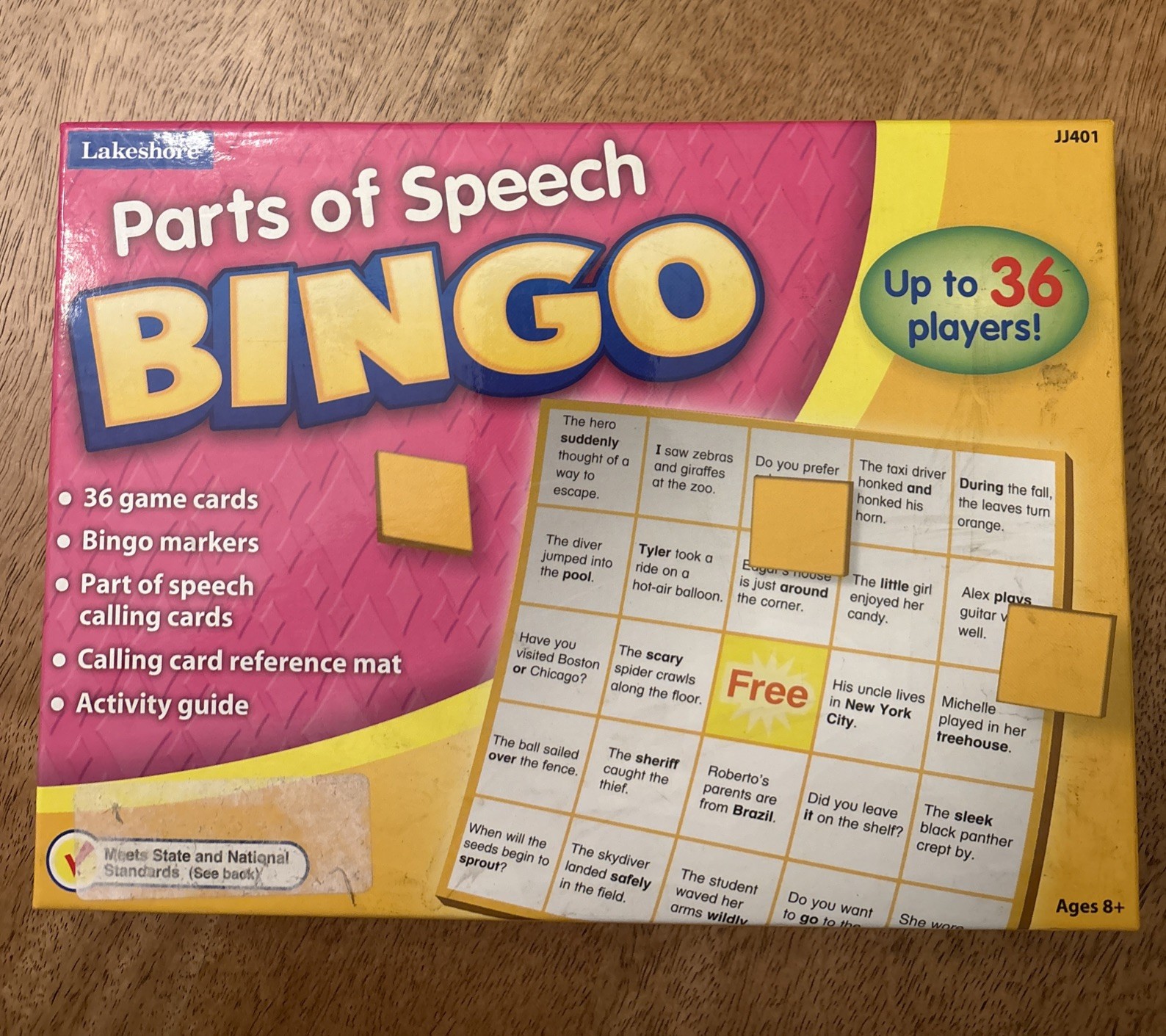 Lakeshore Parts Of Speech BINGO Learning Game Up to 36 Players Ages 8+