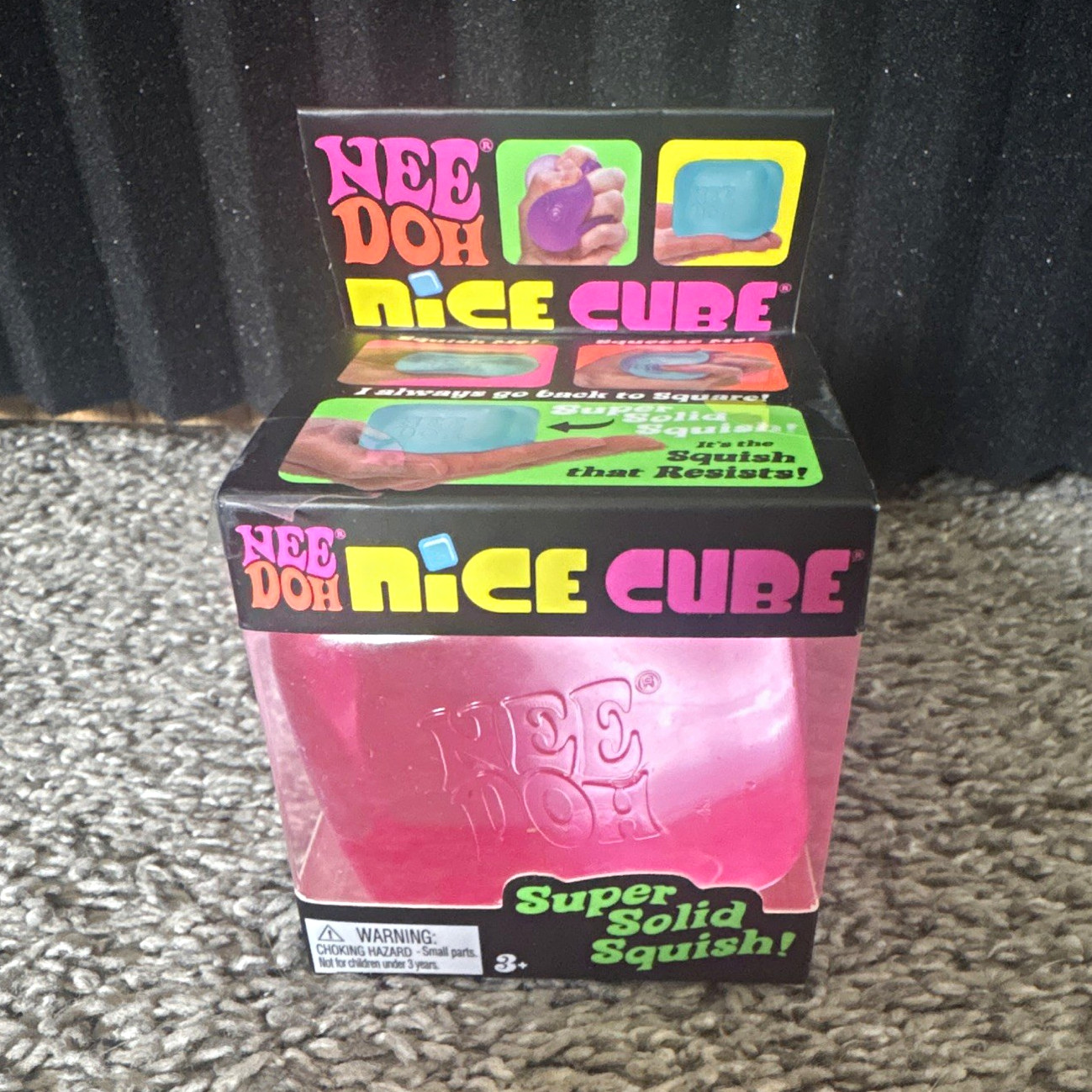 Schylling Nee Doh Nice Cube Super Solid Squish Sensory Toy, Pink (26036YP)