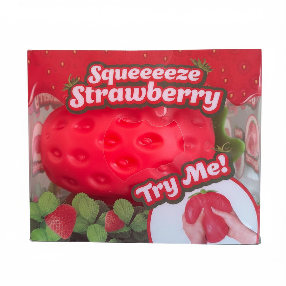 Sunny Days Jumbo Squeeezy Strawberry Squishy Sensory Toy – NEW