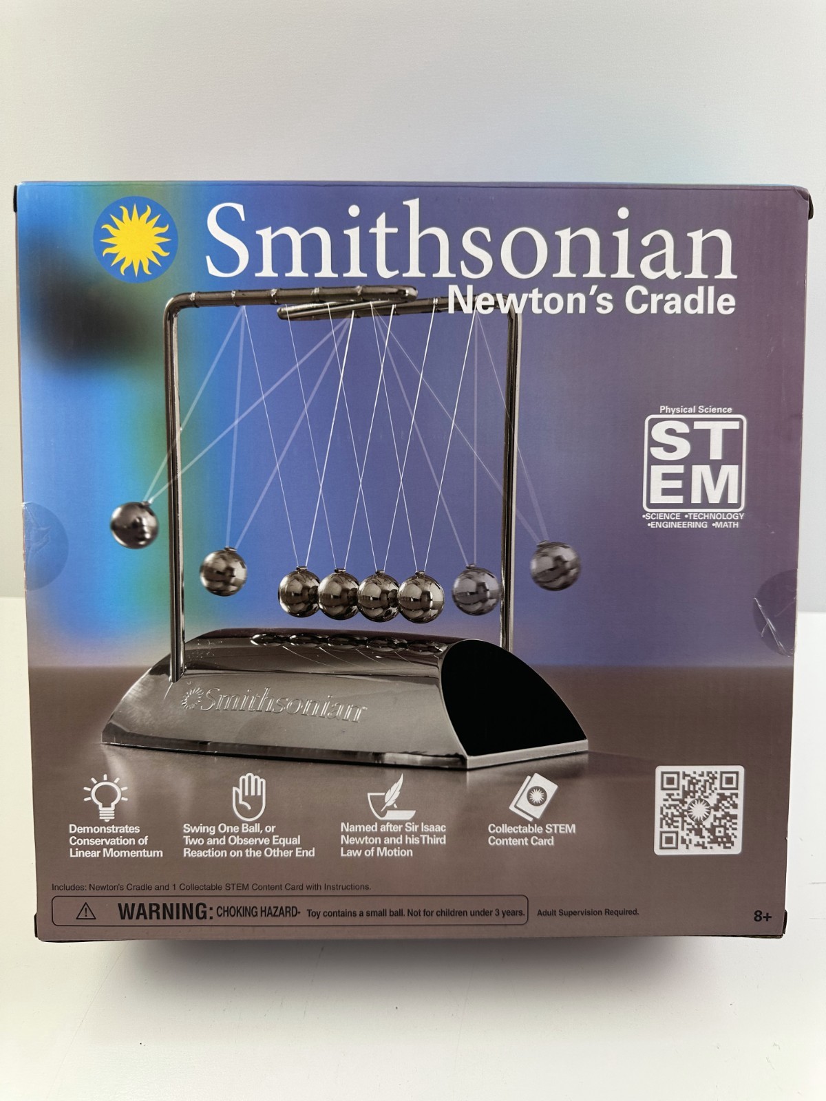 Smithsonian Newton’s Cradle Science Kit Motion & Physics Desktop Toy For Age 8+