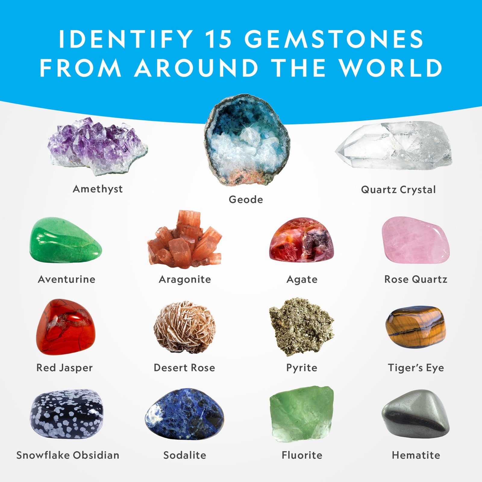 Blue Marble National Geographic Mega Gemstone Dig Kit Dig Up 15 Real Gemstones
