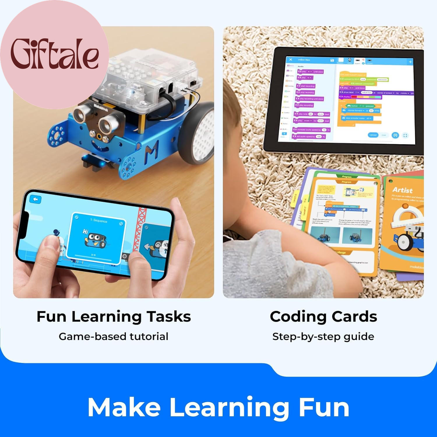 Mbot Robot Kit, Robotics for Kids Ages 8-12 Learn to Code with Scratch & Arduino