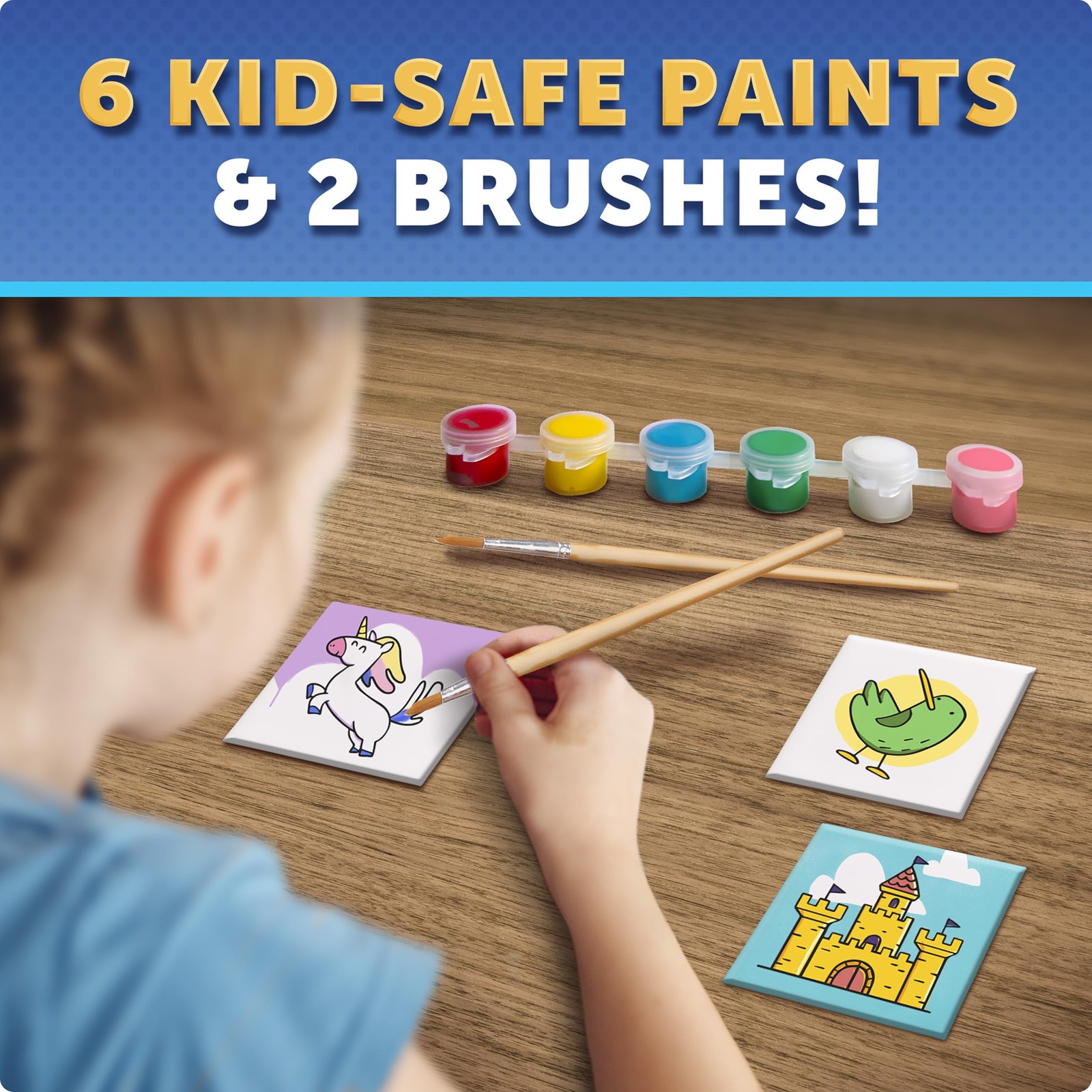 Blue Marble Magnetic Tile Art Craft Kit – Paint Your Own One Size, Multicolor