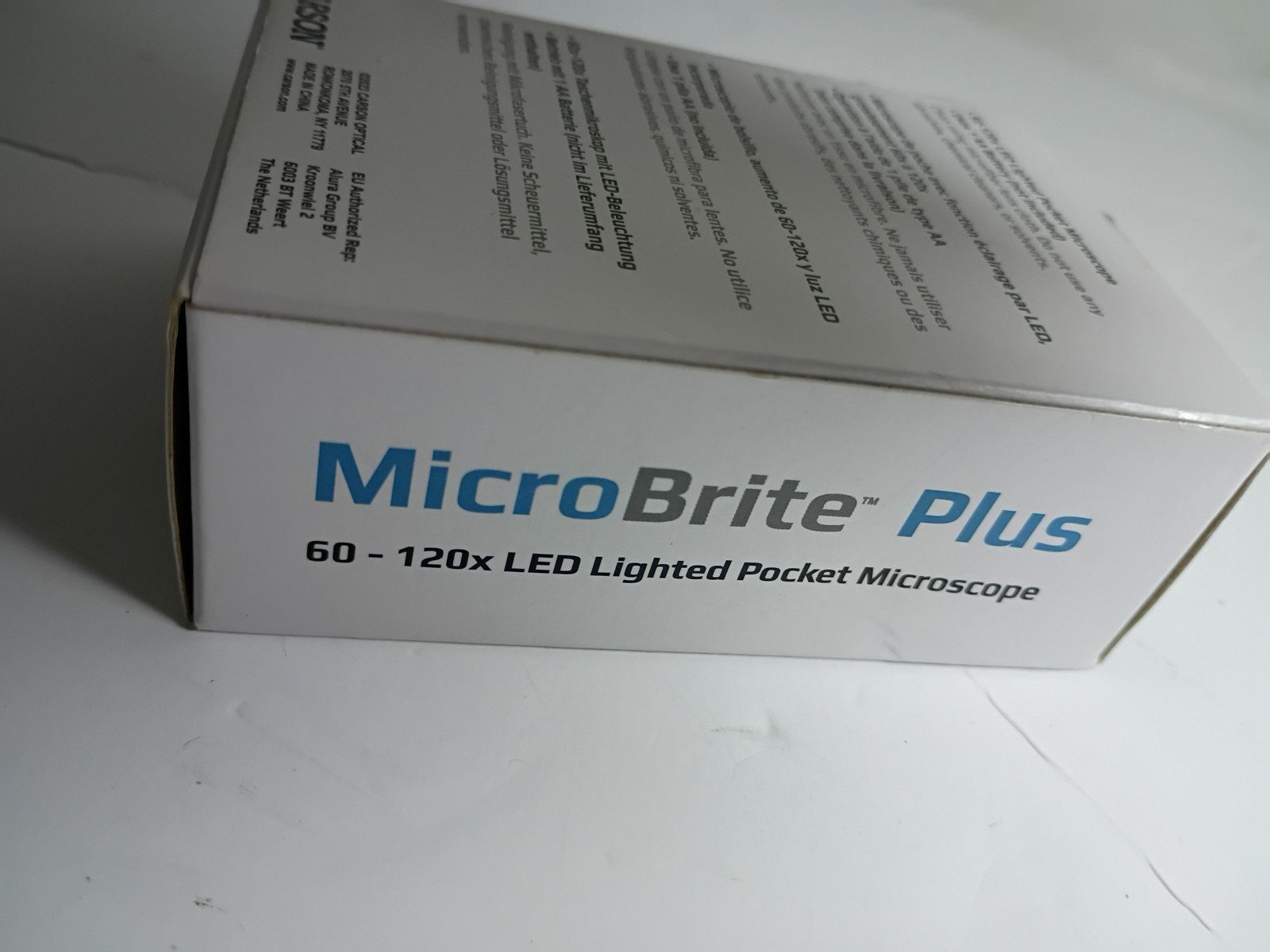 Carson MicroBrite Plus 60x-120x LED Lighted Pocket Microscope MM-300 Gray Boxed