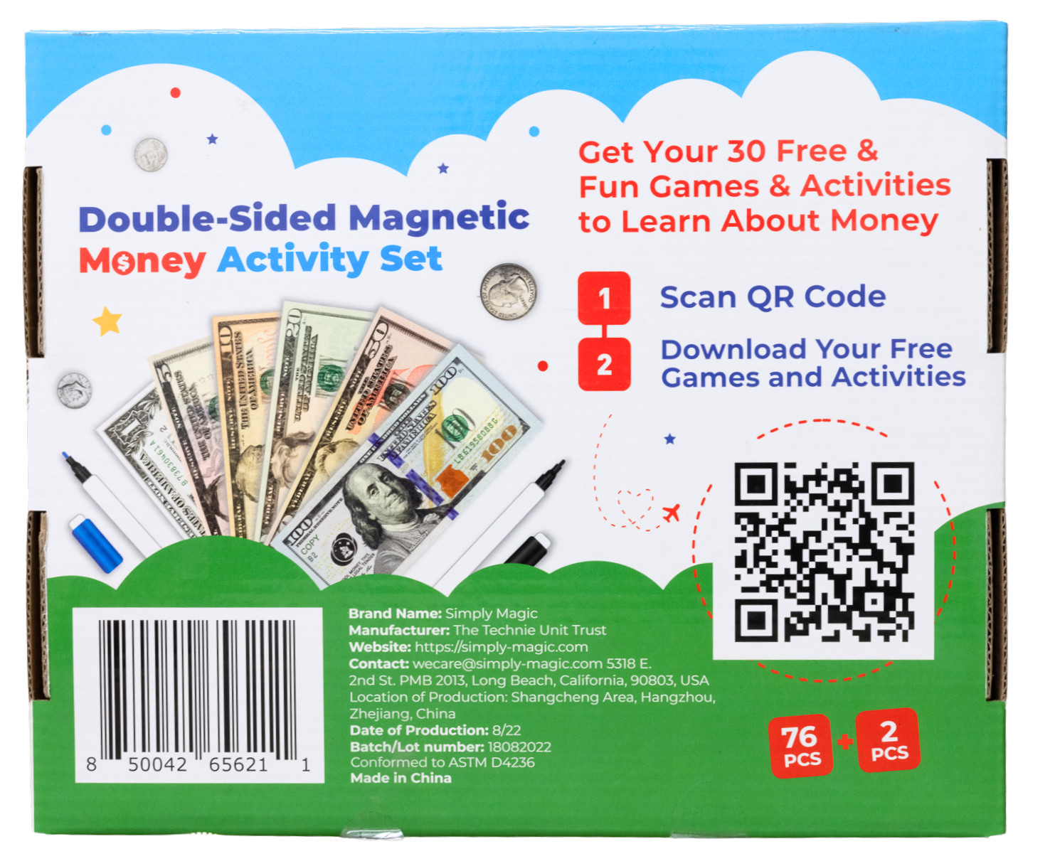 Double-Sided Magnetic Money Activity Set For Teaching Kids About Spending Money