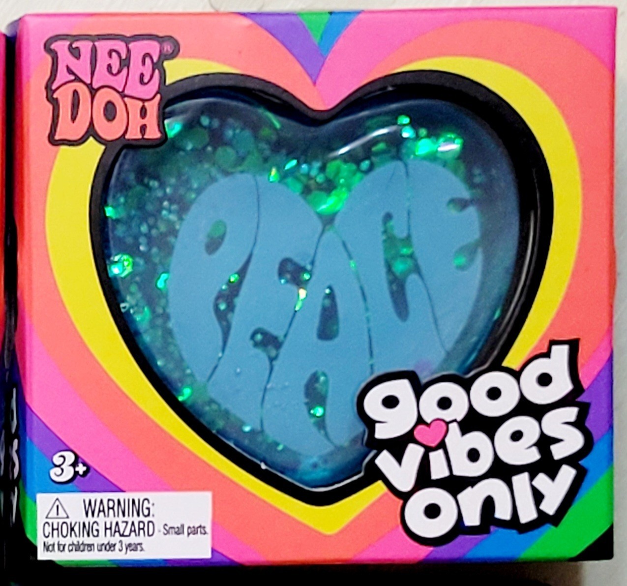 Nee Doh “Good Vibes Only”-Heart Shaped SQUISHY-1 of 6 Different Positive Sayings