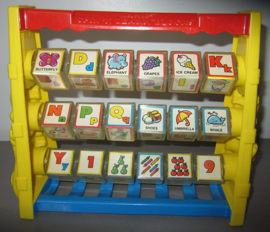 Toy Alphabet & Numbers Blocks Spin ‘N Learn Vintage Shelcore 1987
