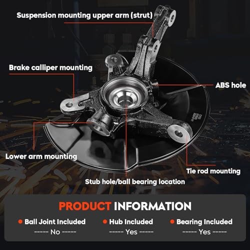 Steering Knuckle & Wheel Bearing Hub Assembly for Honda Civic 2006 Front Right