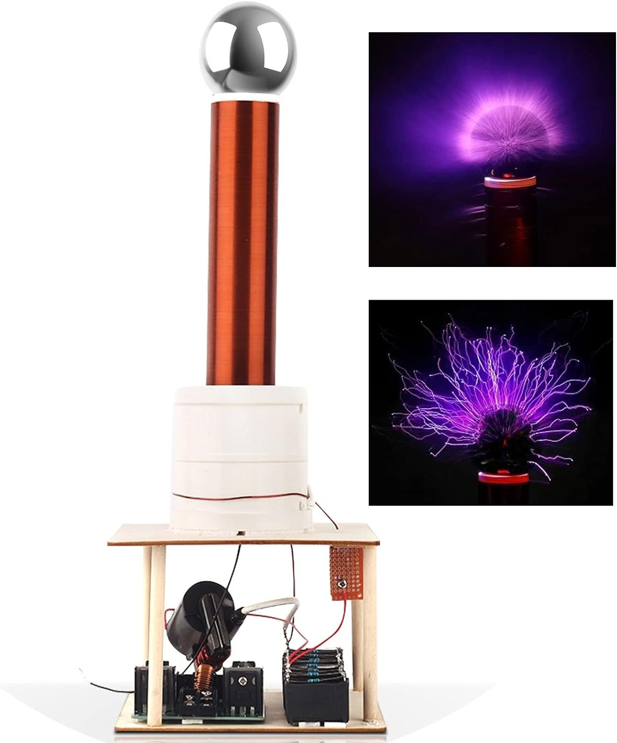 Tesla Coil DIY Kit, Touchable Plasma Ball Spark Gap Arc Generator for Physics…