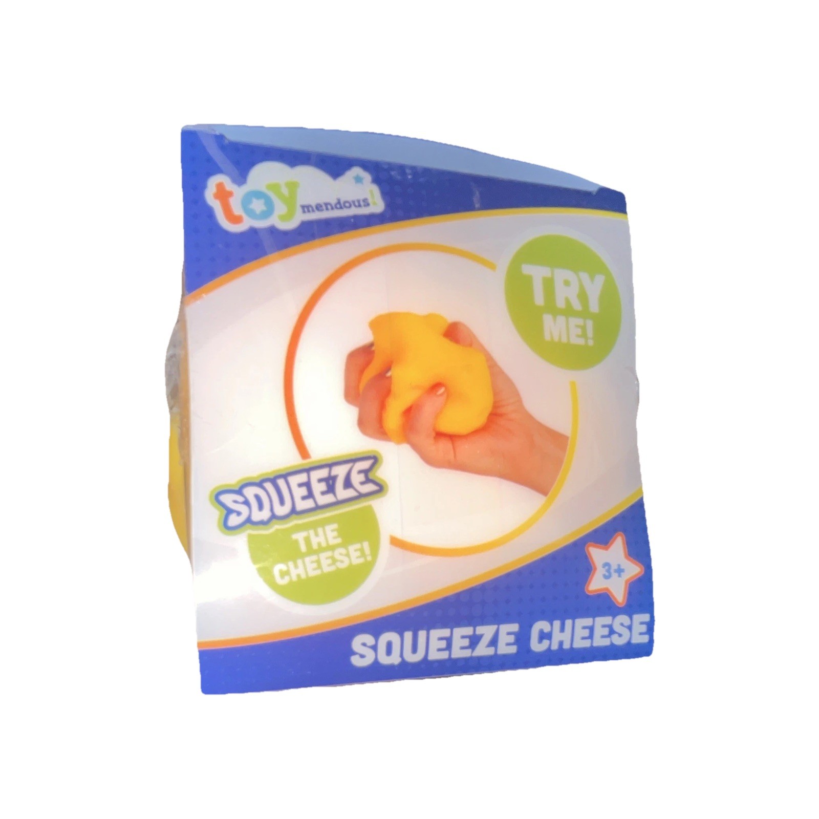 Toymendous Squeeze Cheese Tactile Squishy Squeeze Toy Yellow Ages 3+ – OPEN BOX