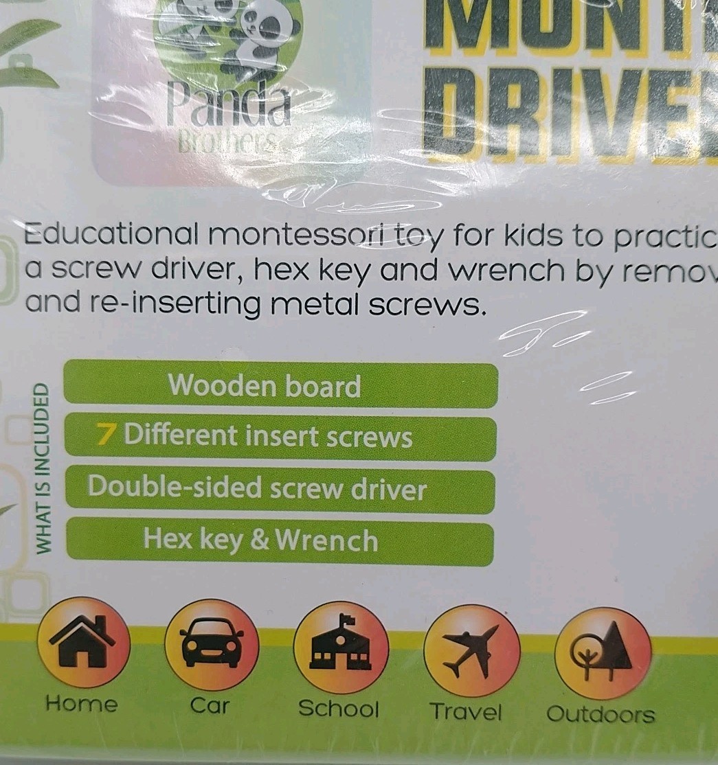 Kids Montessori Screwdriver Board Set Wooden Screw Driver Activities Educational