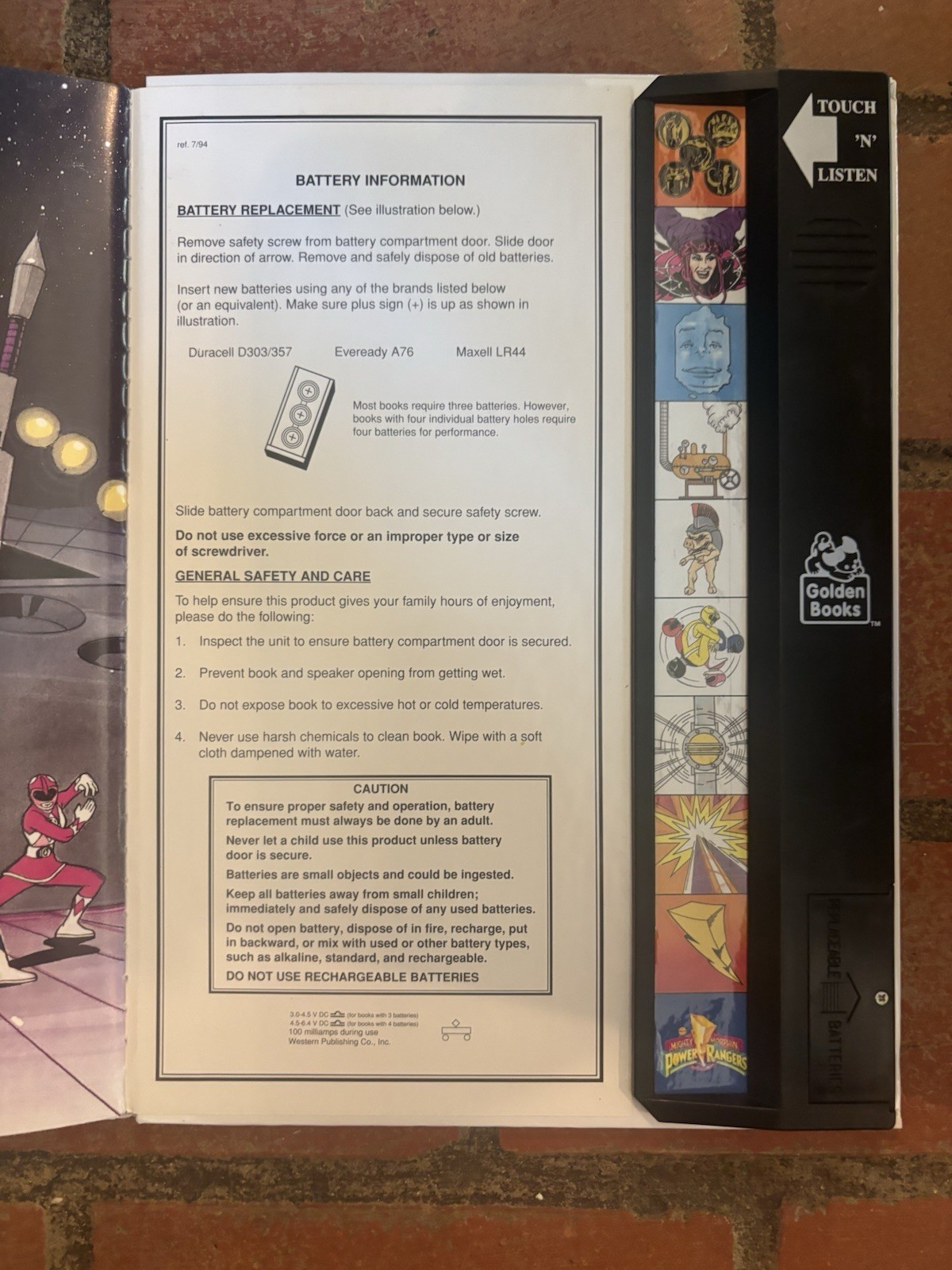 Golden Books Golden Sound Story Vintage Power Rangers Electronic Storybook