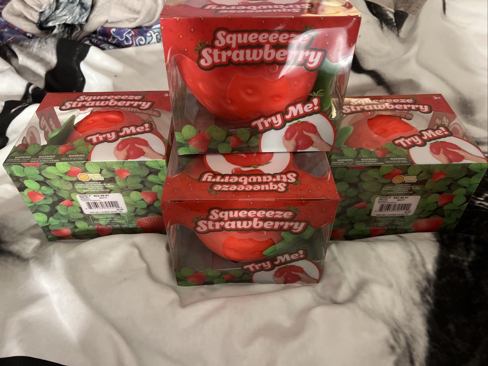 Sunny Days Jumbo Squeezy Strawberry Squishy Toy Stress Relief Sensory Fun
