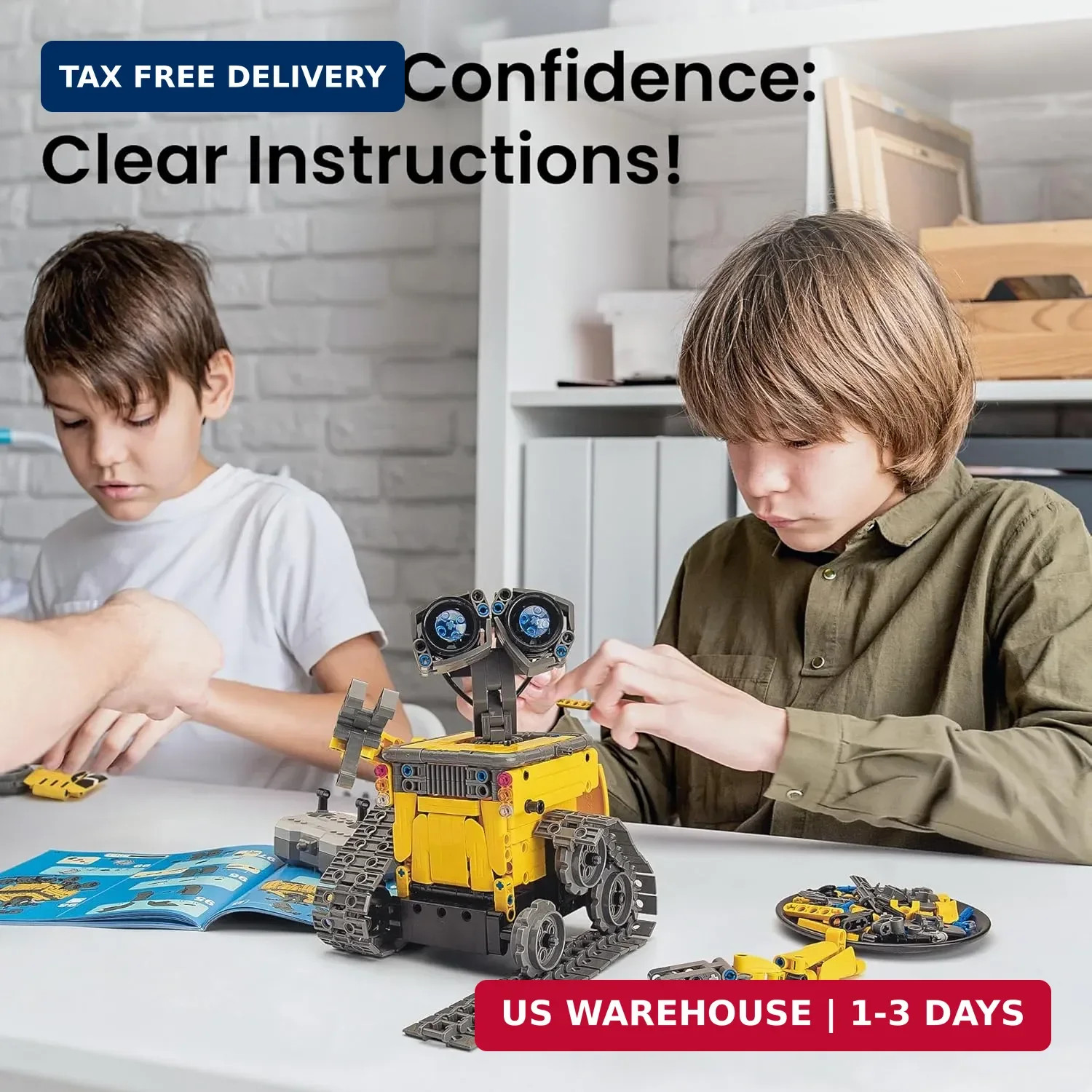 Mibido STEM Robot Building Kit Gift for Boys Ages 8-12 with Remote Control, Tech