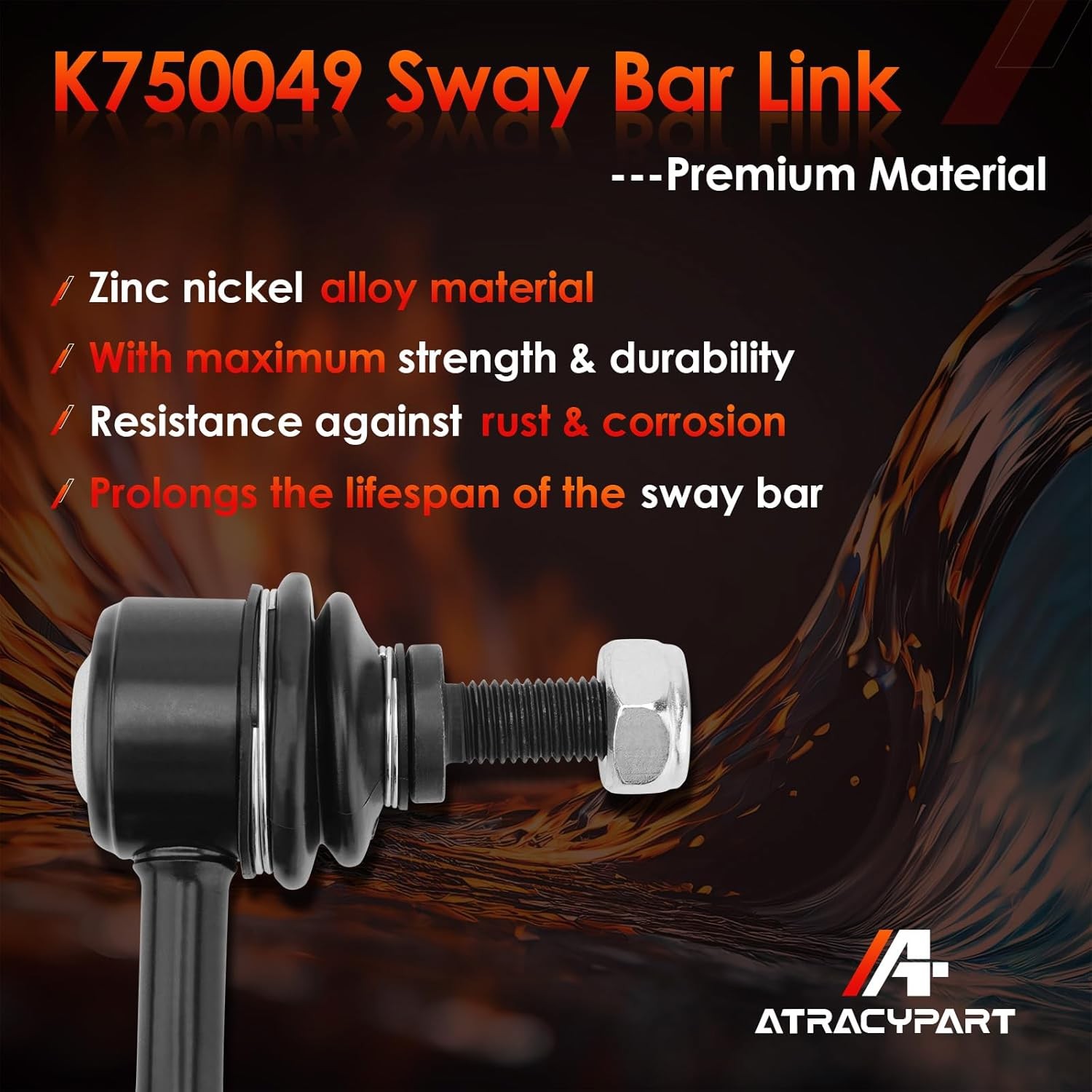 Front Sway Bar Stabilizer Links Zinc Nickel Alloy 2 Pcs Left & Right, Compatible