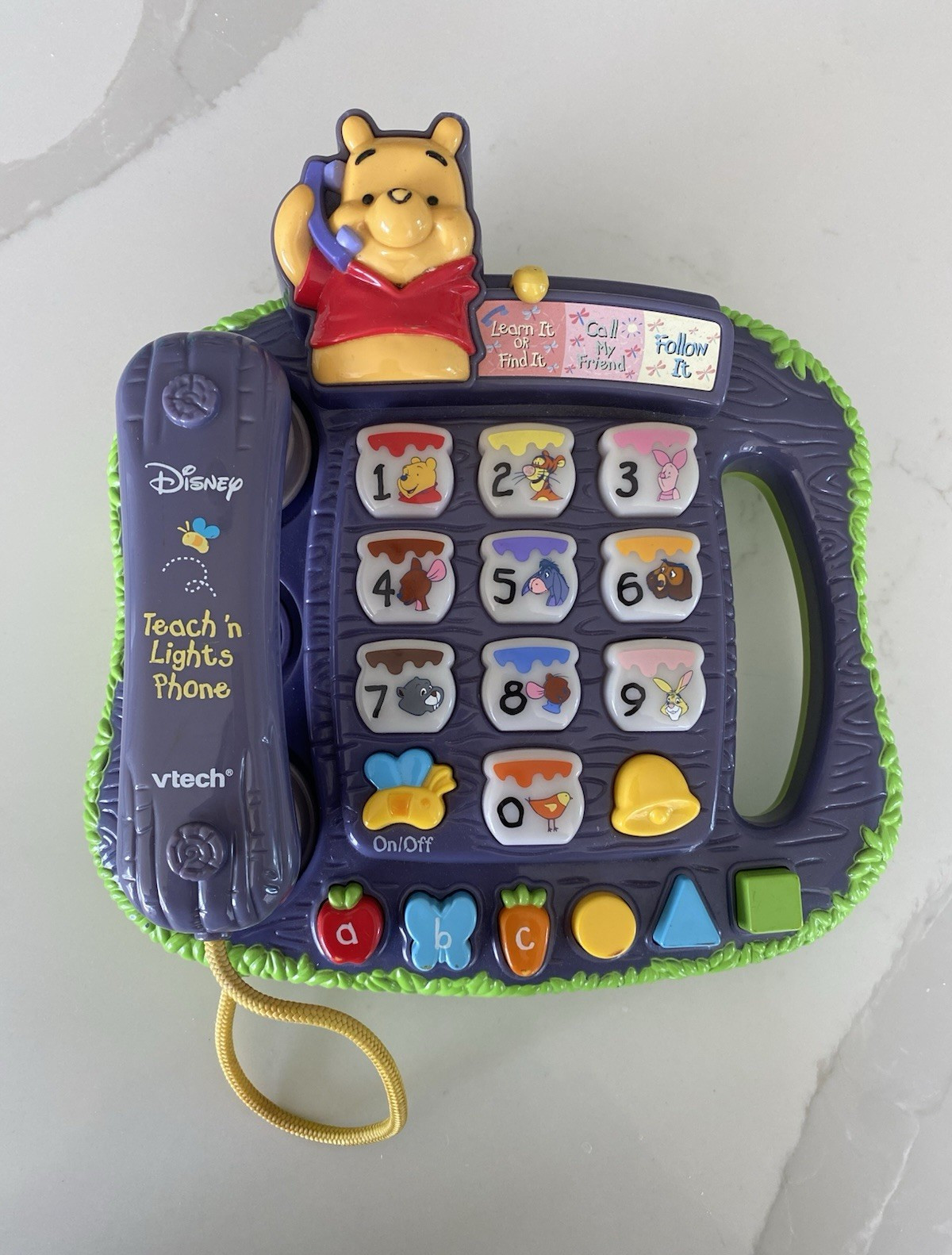 VTech Teach’n Lights Phone Disney Winnie the Pooh Learning Toy Phone (2000) Y2K