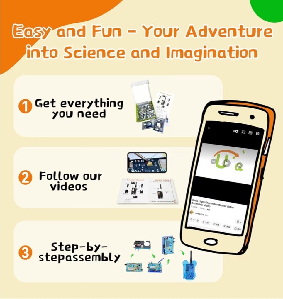 eUda+ STEM DIY Electronic Walkie Talkie Kit Soldering Toy For for 8yrs&Up NEW