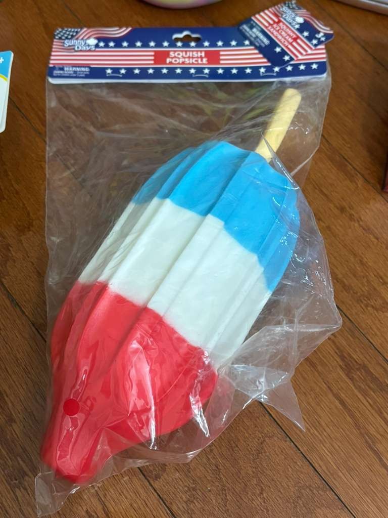 4 pcs Squishies Patriotic Hot Dog Popsicle Ice Cream Blue Duck Sunny Days