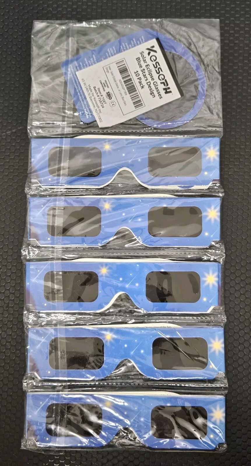 Solar Eclipse Glasses Set Of 10 & Smartphone Photo Filter- Kesseph Blue
