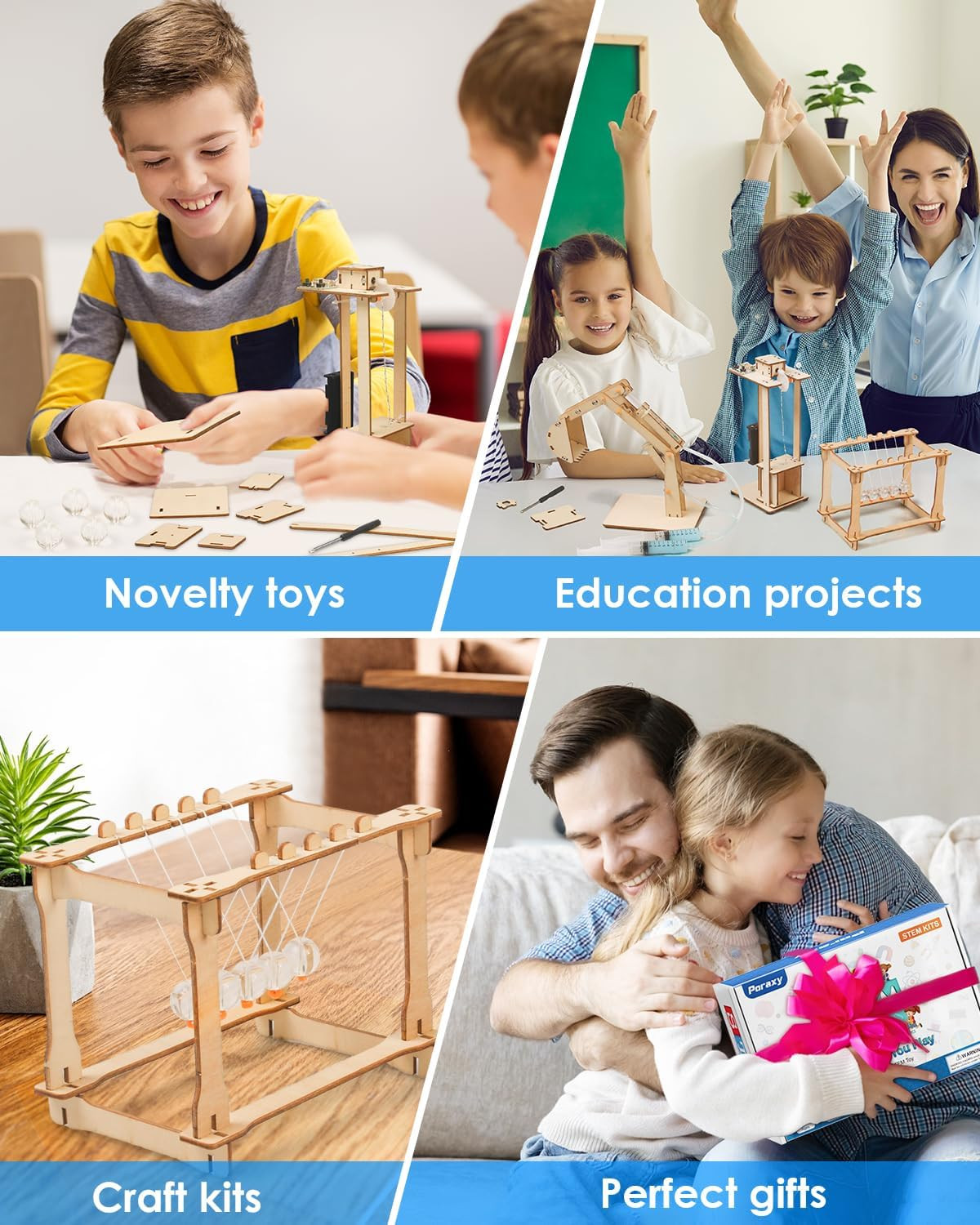5 Set STEM Science Kits for Kids Age 8-12, Wooden Building STEM Projects 8-10, 3