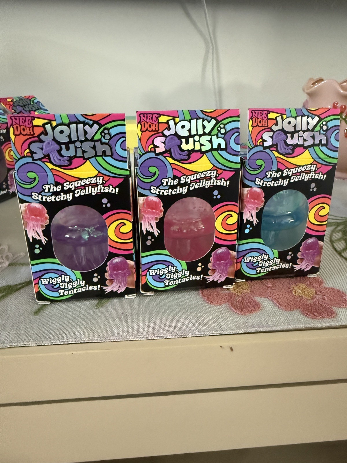 Authentic NeeDoh Pink, Blue, Purple Jelly Squish Jellyfish Fidget Sensory Toy