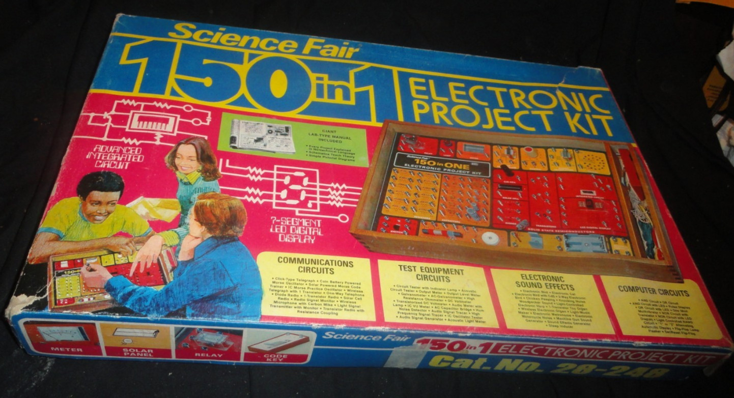 REALISTIC WOODEN SCIENCE FAIR 150 IN ONE ELECTRONIC PROJECT KIT 28-248 W INST