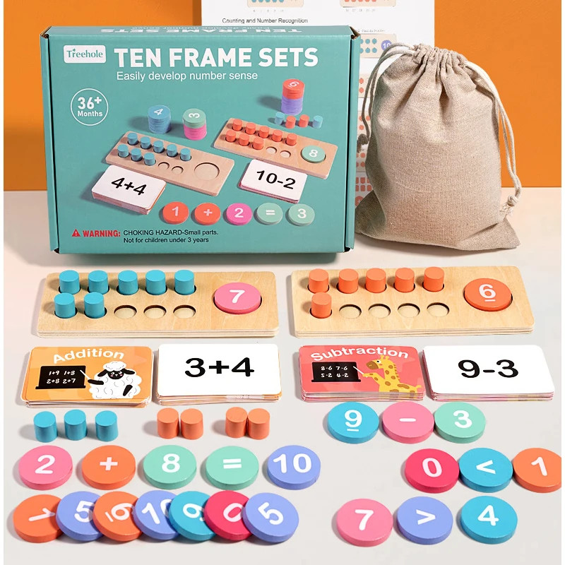 Kids Math Arithmetic Wooden Digital Decomposition Learning Toy