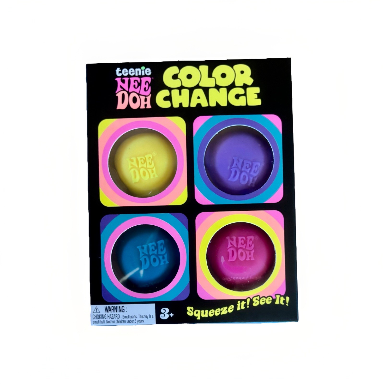 NEW SEALED Schylling Teenie NeeDoh Color Change 4 Pack Fidget Stress Balls