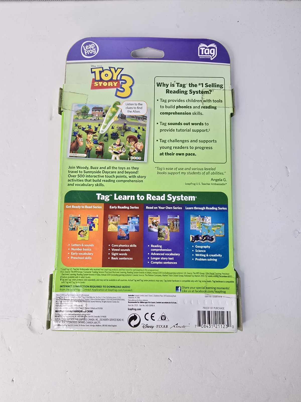 Lot Of 2 Leapfrog Disney Pixar Toy Story 3 & Scooby Doo Works on Tag LeapReader