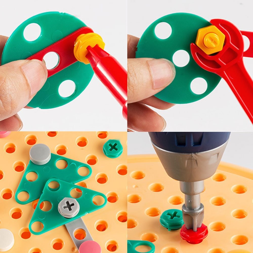 Creative Electric Drill Bits Puzzle Toy Assembly Kids Tool Box Birthday Gift TL