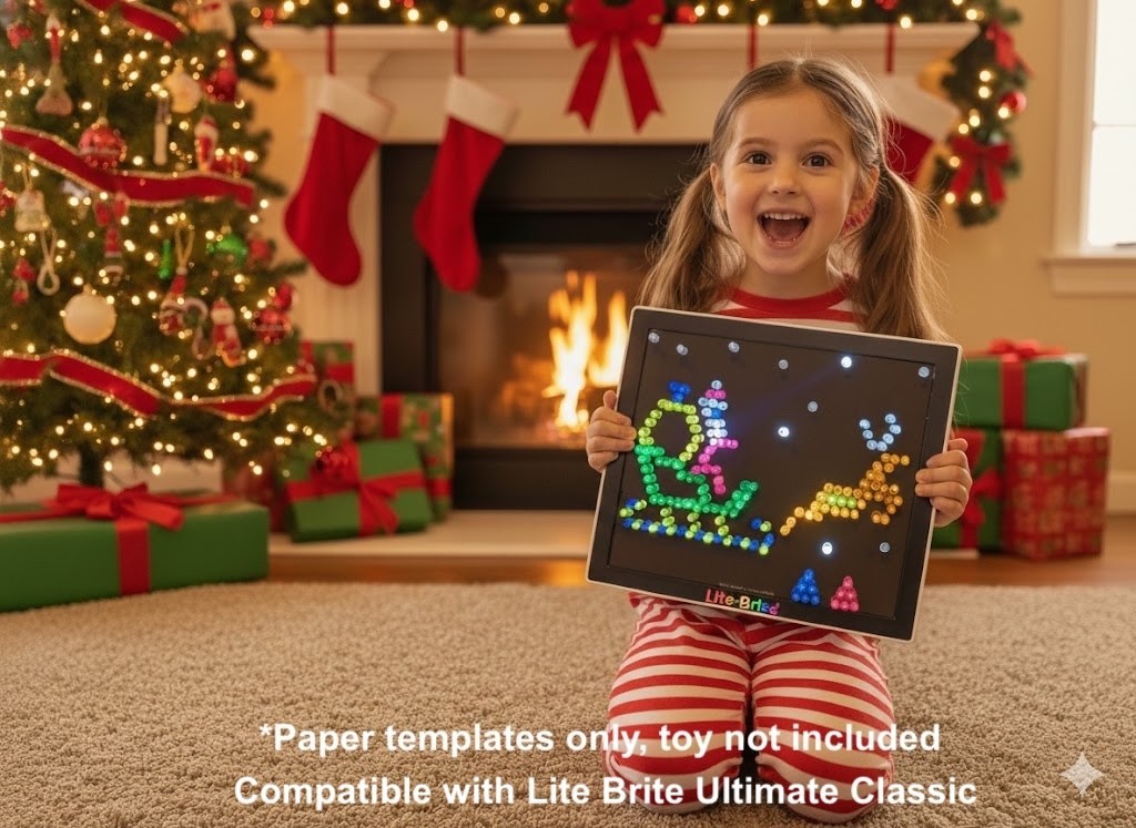 Christmas Theme – Pattern Refill Sheets for Lite Brite Ultimate Classic 12 Pack