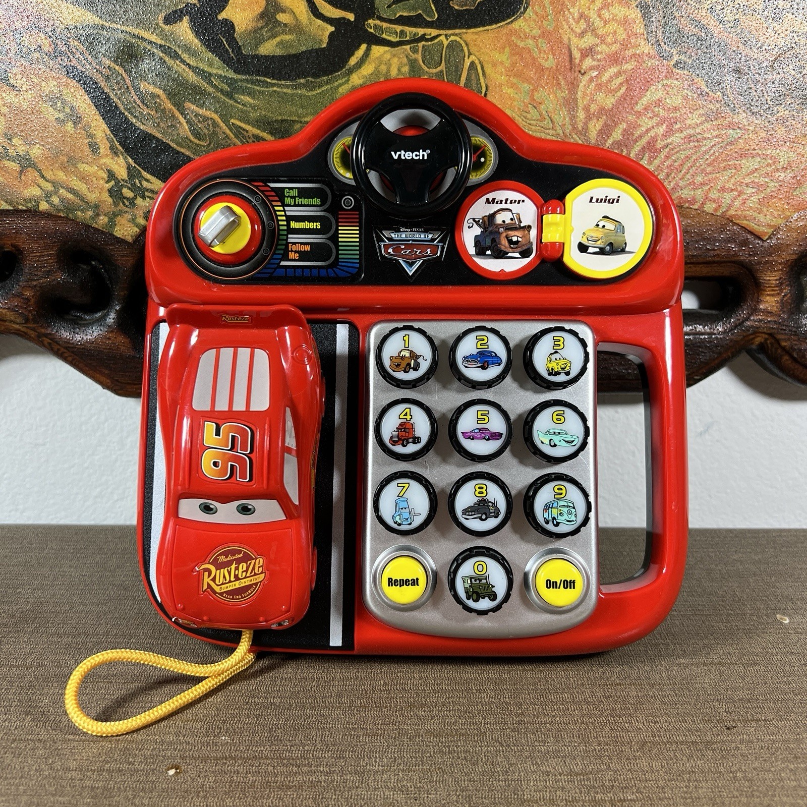 VTech Disney Pixar Cars Lightning McQueen Learning Phone Playset WORKS RARE HTF