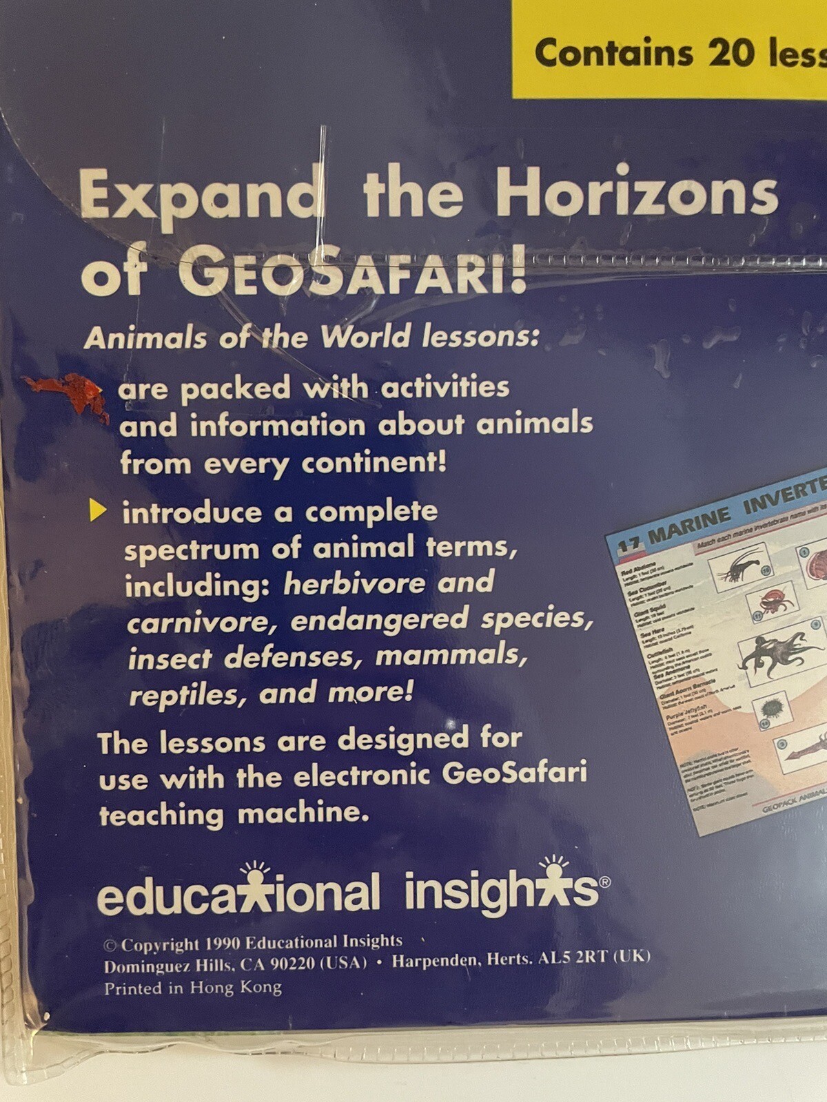 GeoSafari ANIMALS OF THE WORLD Educational Learning Cards NOS EI-8712 COMPLETE
