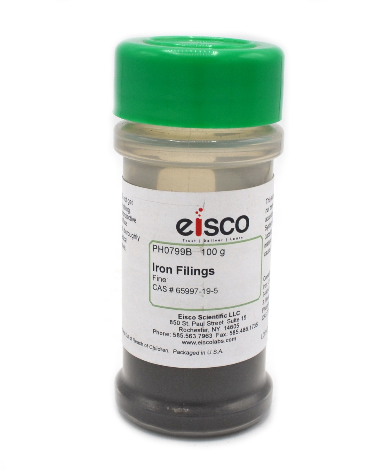 Fine Iron Fillings, 100g in Sprinkler Jar – Eisco Labs