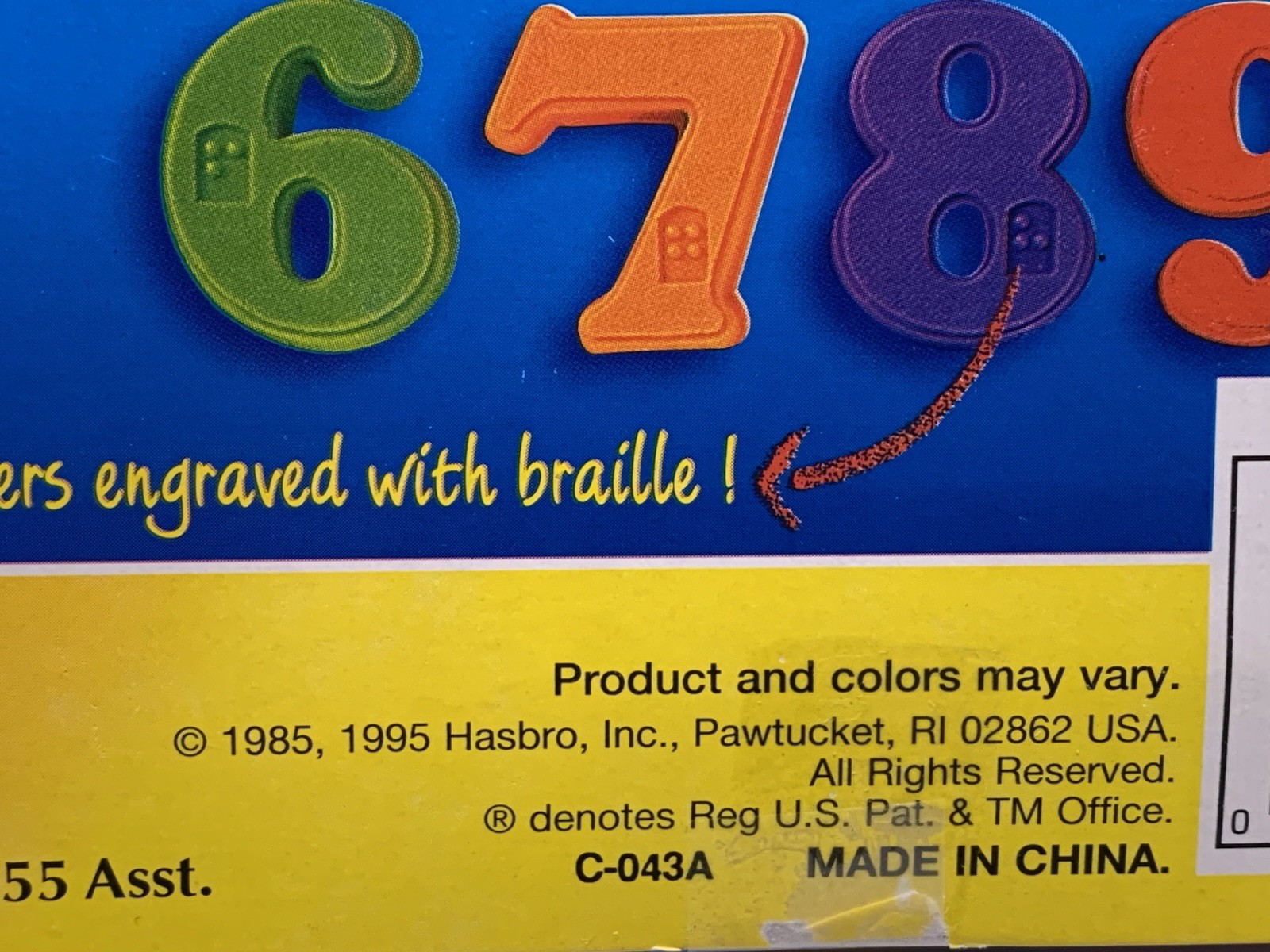Playskool 1995 Refrigerator Magnets 31 Numbers 5 Arithmetic Symbols Braille NEW