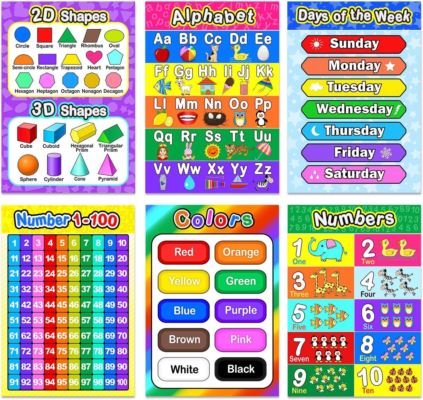 Educational Preschool Posters Learning Poster for Classroom Learning Decoration,