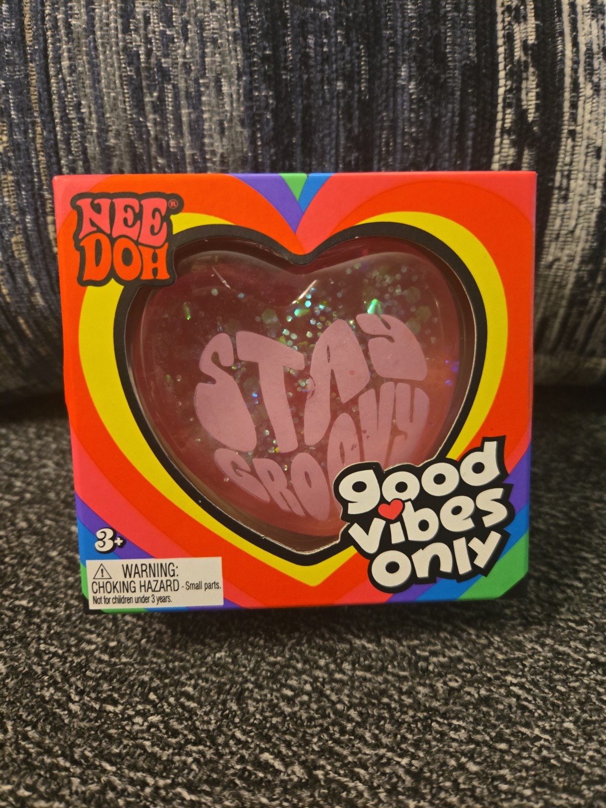 Nee Doh ‘Stay Groovy’ Good Vibes Only Tactile Squeeze Sensory Toy Pink 3+