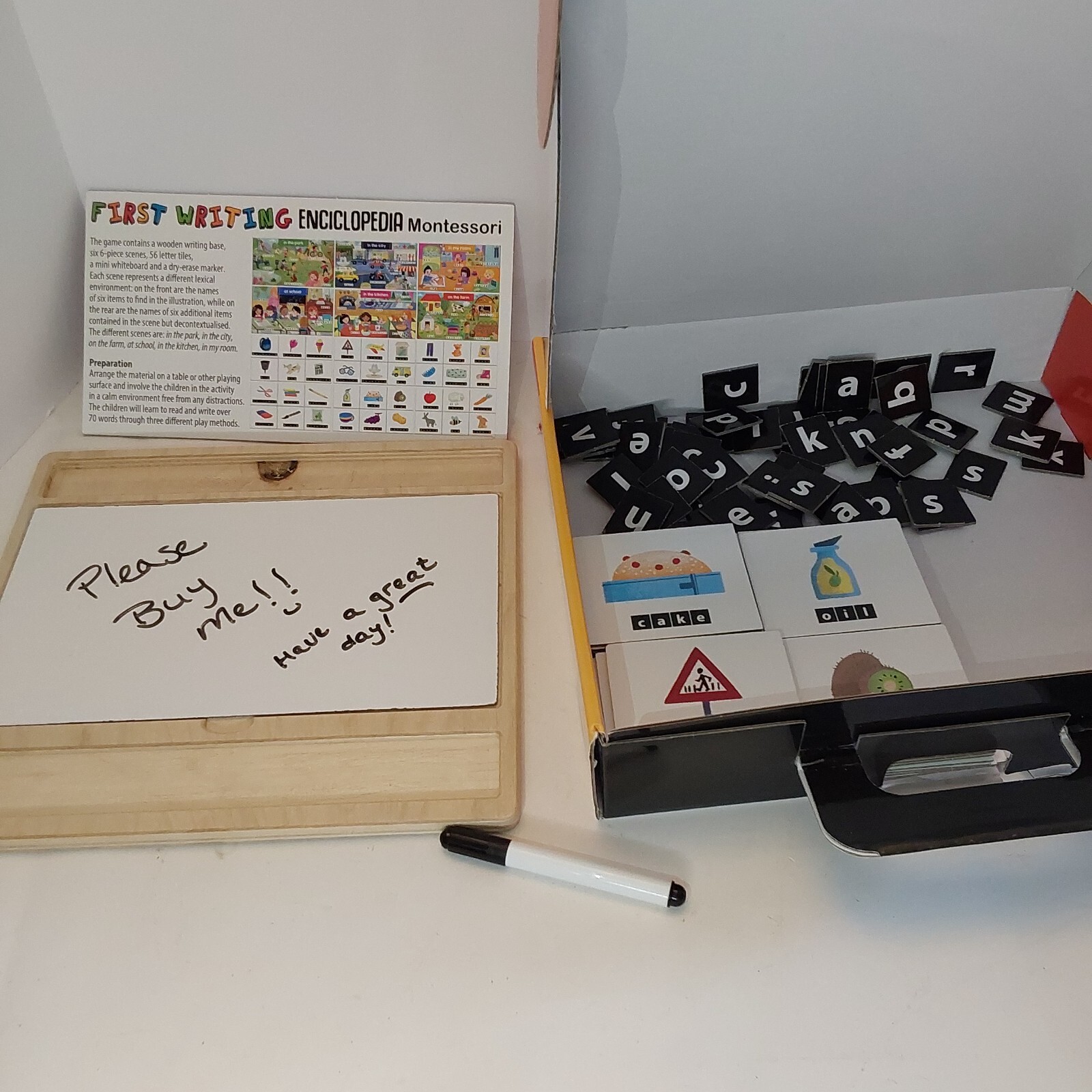 Kids’ Montessori First Writing Encyclopedia by Headu for age 3-6 , Made in Italy