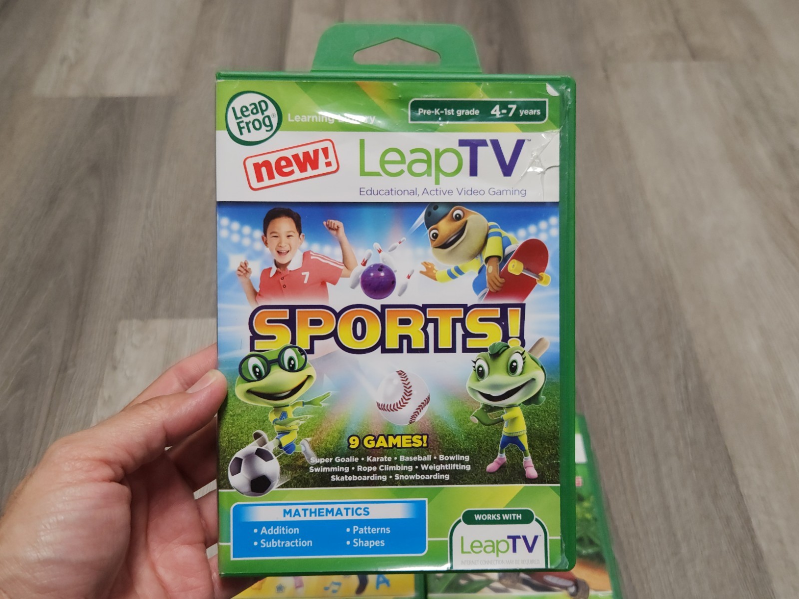 Lot of 4 LeapFrog LeapTV Games – Spider Man, Sports,Dance & Learn, Kart Racing