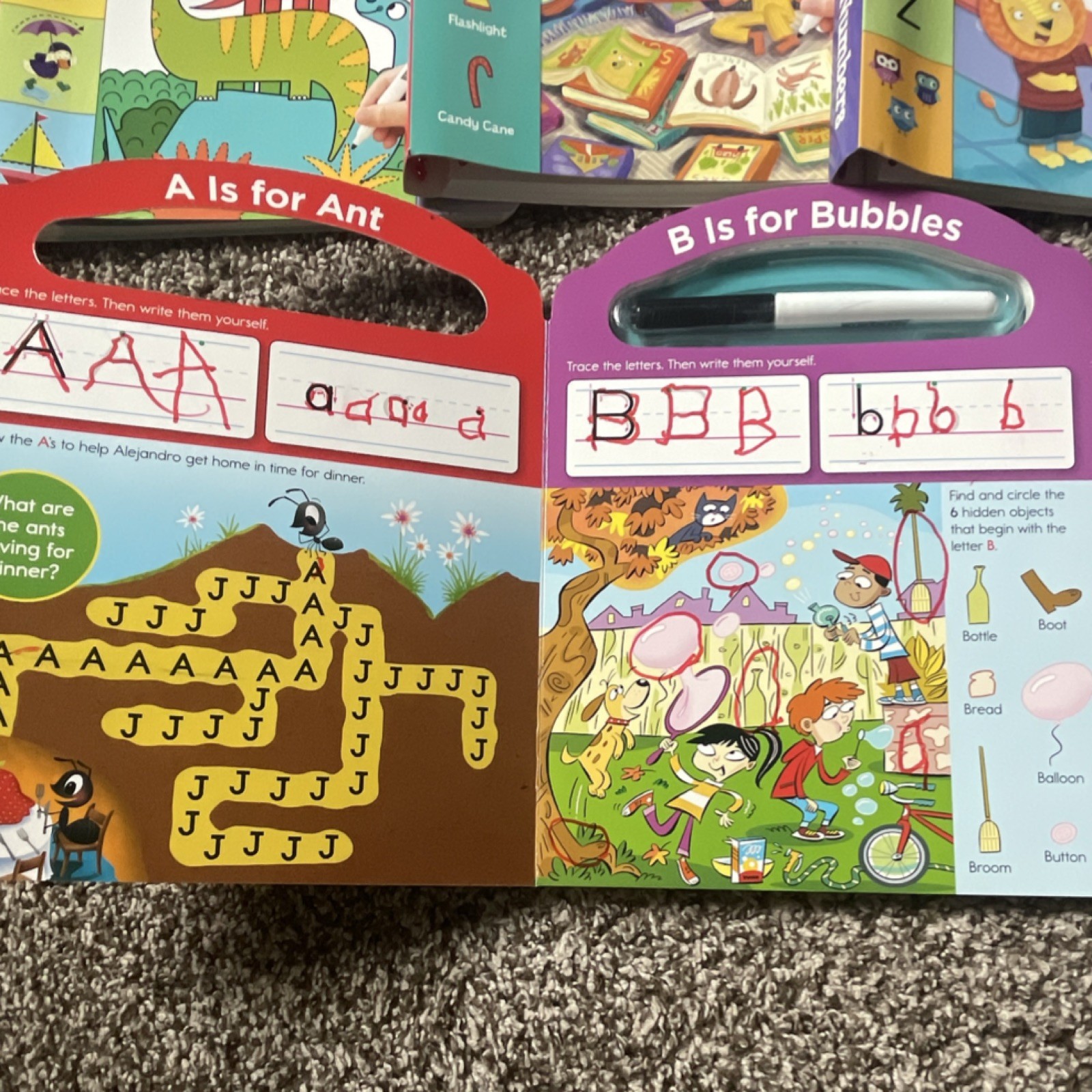 Highlights Write-On Wipe-Off Preschool Activity Books Alphabet/Letters 3-5 yrs