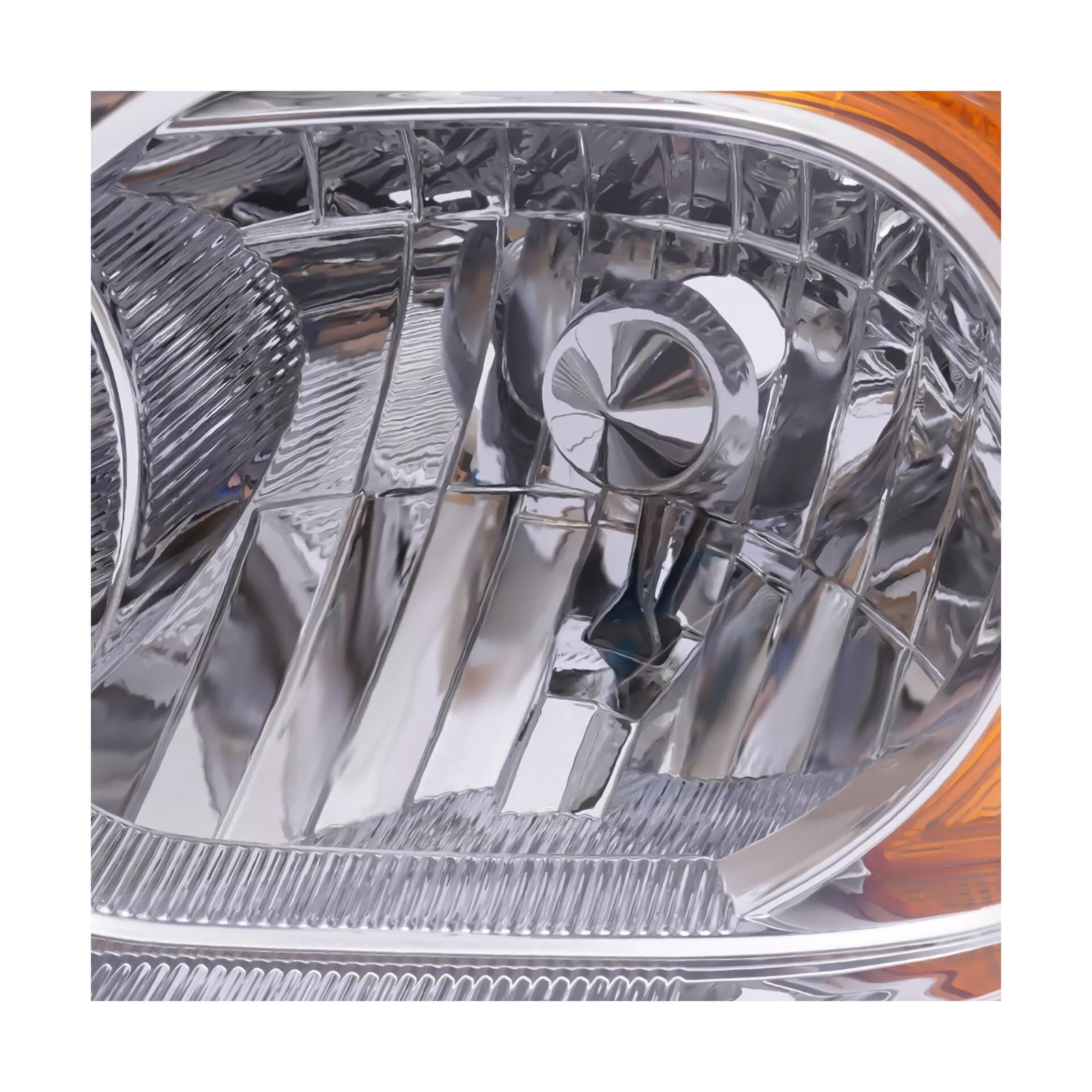 Headlight Assembly Compatible With 2009-2012 Toyota RAV4 Chrome W/Amber Headl…
