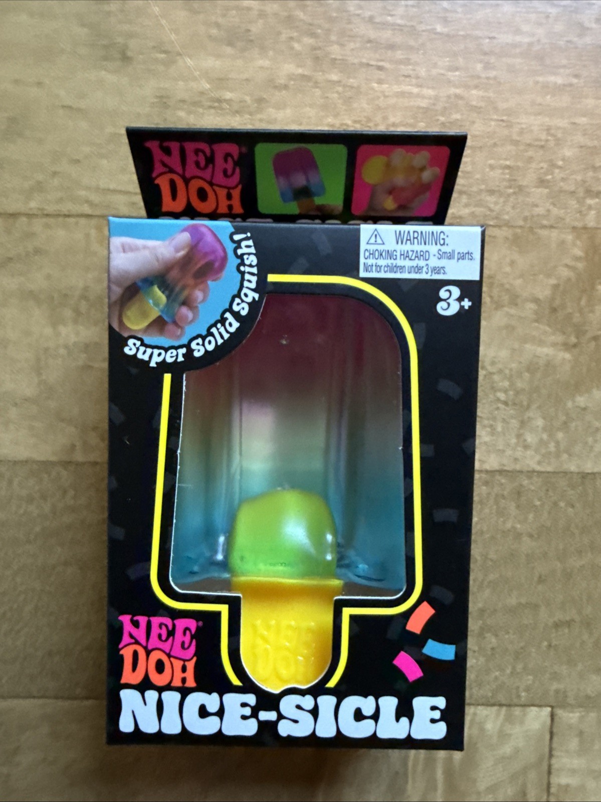 AUTHENTIC Nee Doh Nice-Sicle Popsicle Blue/Pink/Yellow-Clear Multicolor New
