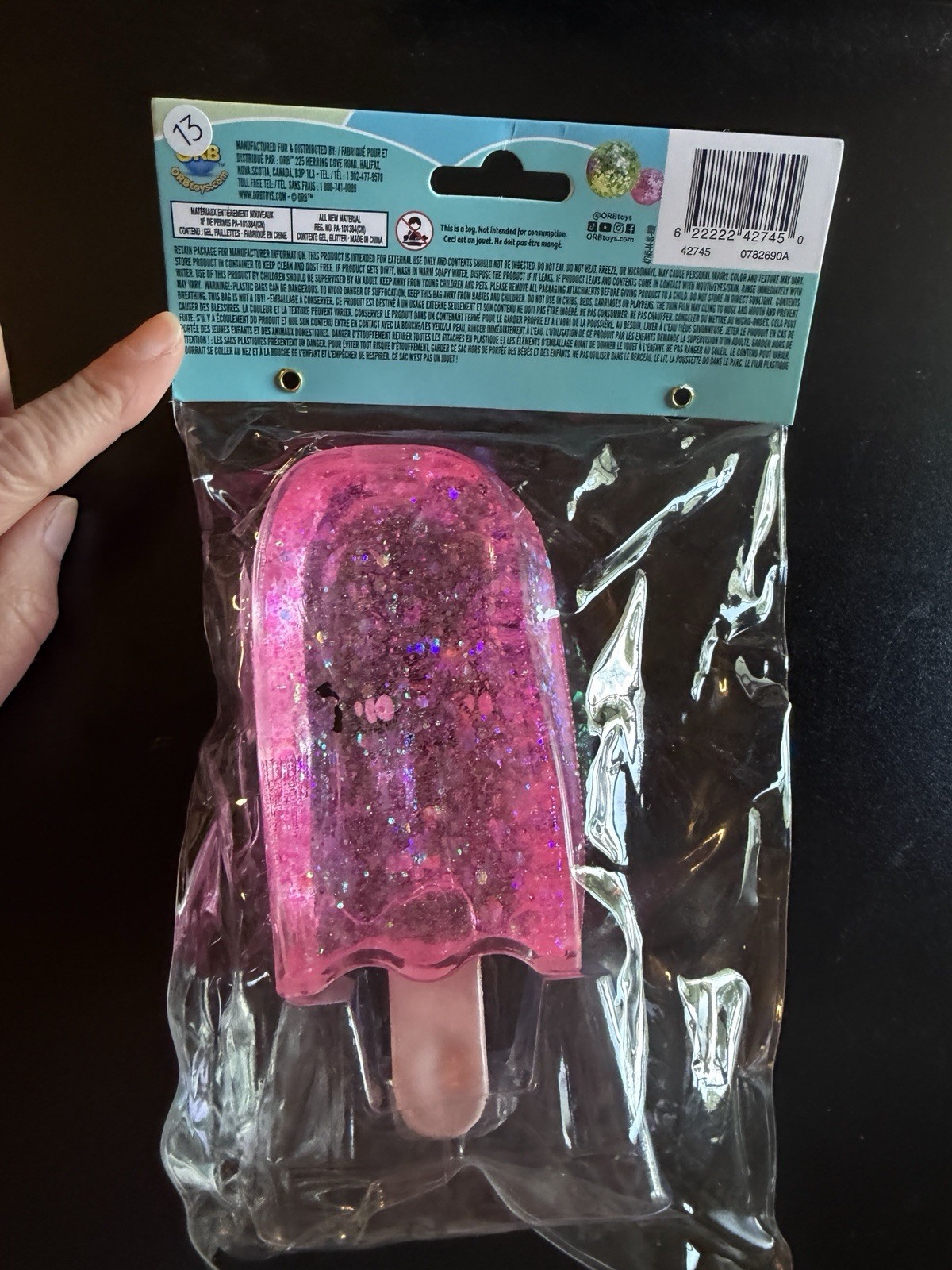 New Orb Sugar Swaps Pink Ice Pop Popsicle Squishy Squeeze Glitter Toy 5+