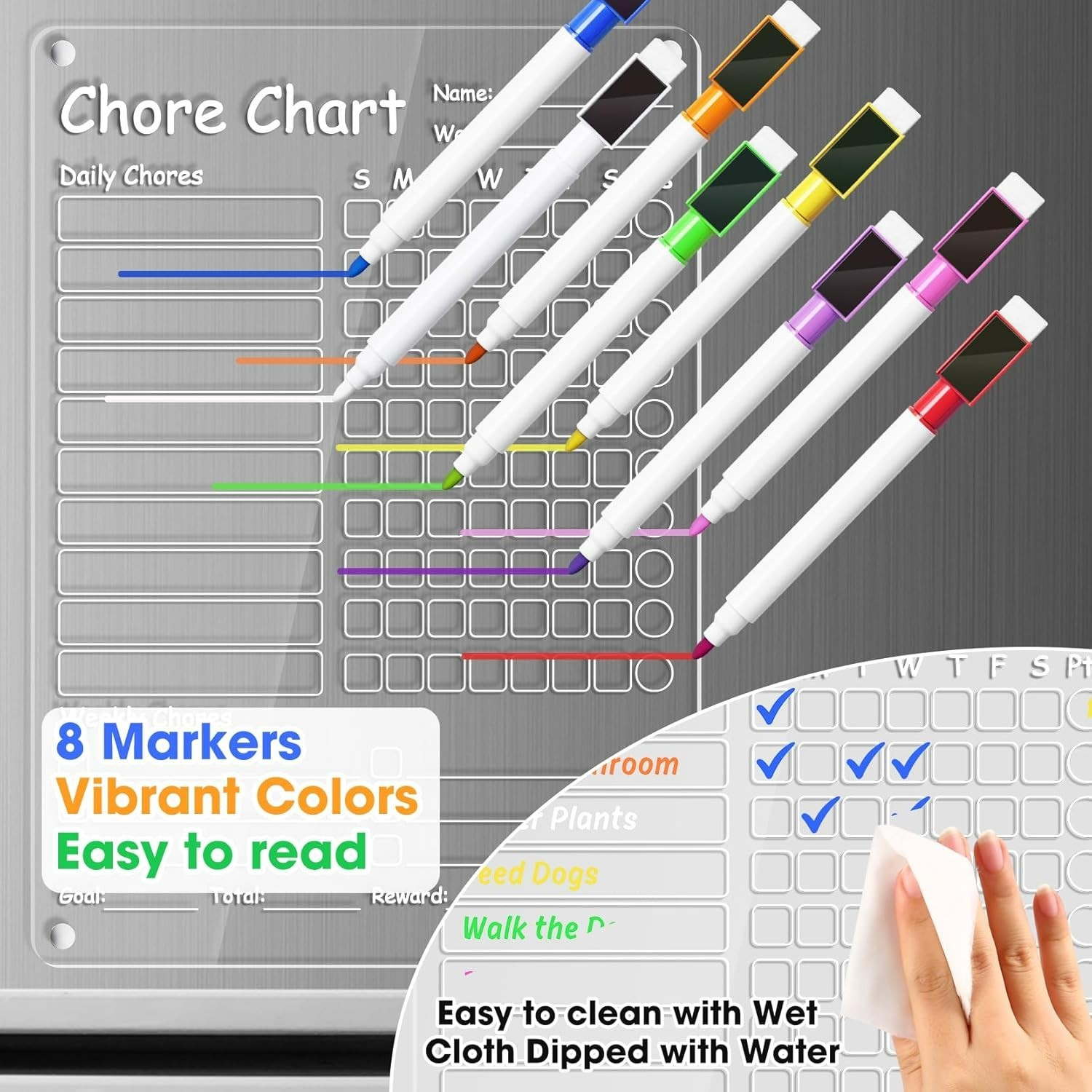 Motivational 12×9” Acrylic Family Chore Checklist – Easy Erase & Scratch-Proof
