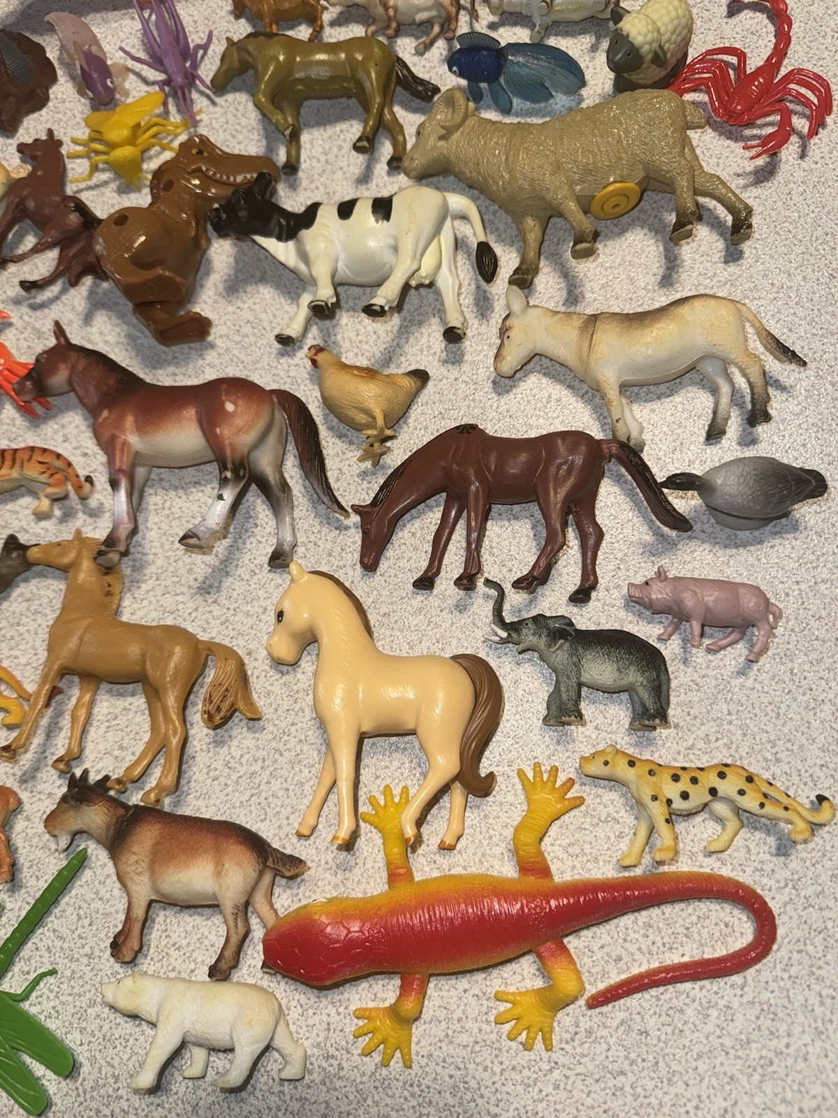 Huge Lot Small Medium Plastic Farm Animals Cows Pig Goose Sheep Horse & More